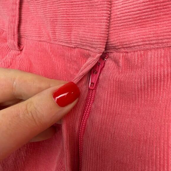 Brooks Brothers Lucia Pants Womens 4 Pink Corduroy Straight Leg Zip Fly Low Rise - Picture 3 of 9